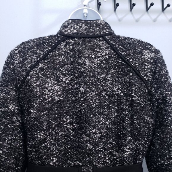 Sandro Sportswear Tweed Blazer Jacket Tie Waist Black Size M Moto Dark Feminine - Picture 3 of 11